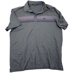 Travis Mathew Mens Polo Shirt XL Gray  Cotton Blend With Logo